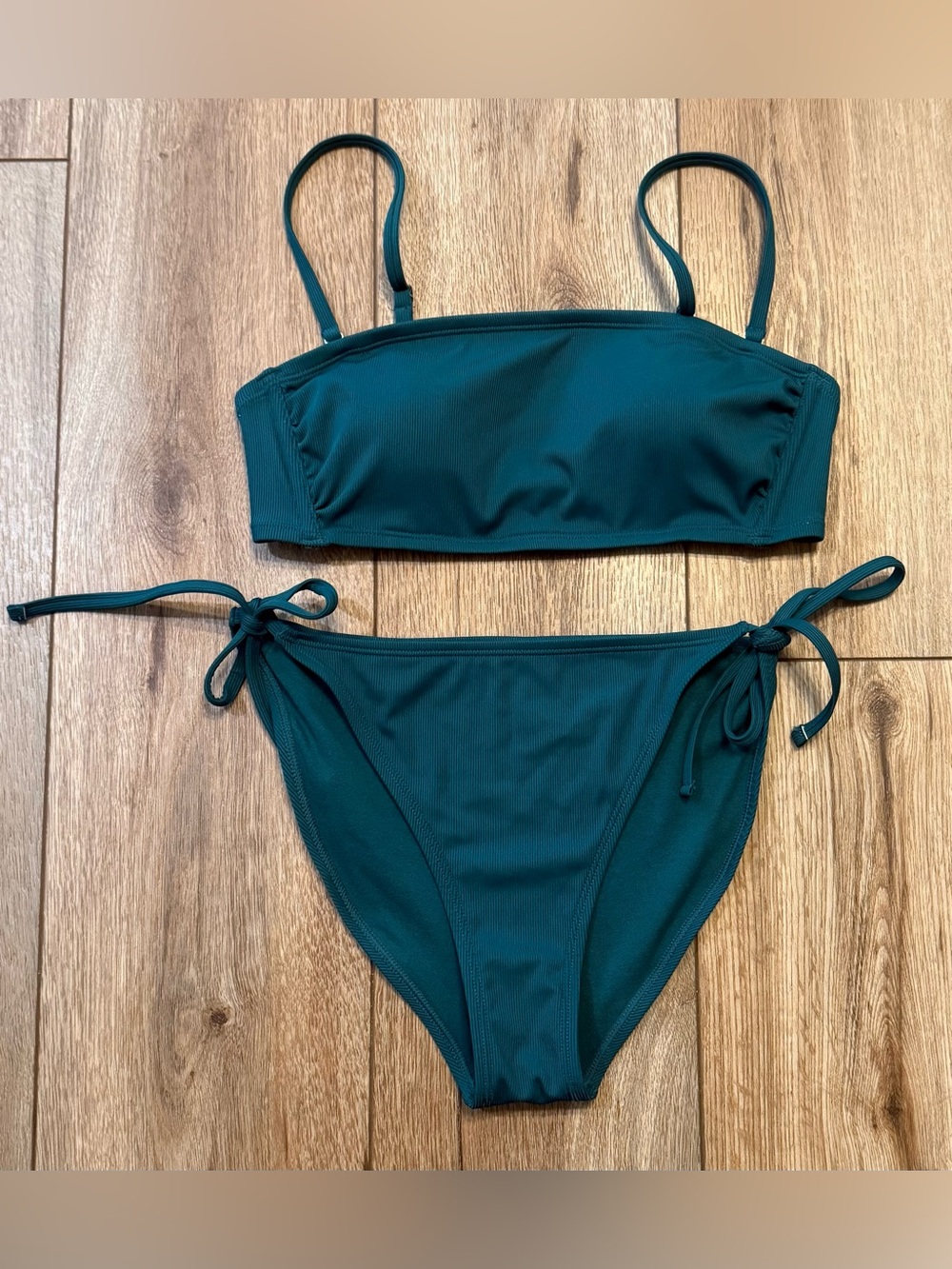 Emerald Green Tie-Side Bikini Set - Women Swim